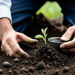 **Prompt 1: The Invisible Soul of Soil**
    A thoughtful agronomist, fully clothed in professional, modest work attire, gently holds a handful of dark, rich, healthy soil. A subtle, ethereal glow emanates from the soil, symbolizing the vibrant microscopic life within, hinting at the complex microbiome. In the background, blurred scientific tools or a magnifying glass suggest observation and discovery. The scene emphasizes the unseen ecosystem beneath our feet, showcasing curiosity and a deep connection to the earth. Perfect anatomy, correct proportions, natural pose, well-formed hands, proper finger count. Professional photography, high quality, studio lighting, sharp focus. Safe for work, appropriate content, fully clothed, family-friendly.