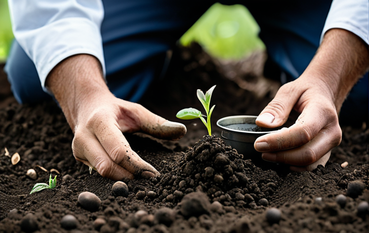 **Prompt 1: The Invisible Soul of Soil**
A thoughtful agronomist, fully clothed in professional, modest work attire, gently holds a handful of dark, rich, healthy soil. A subtle, ethereal glow emanates from the soil, symbolizing the vibrant microscopic life within, hinting at the complex microbiome. In the background, blurred scientific tools or a magnifying glass suggest observation and discovery. The scene emphasizes the unseen ecosystem beneath our feet, showcasing curiosity and a deep connection to the earth. Perfect anatomy, correct proportions, natural pose, well-formed hands, proper finger count. Professional photography, high quality, studio lighting, sharp focus. Safe for work, appropriate content, fully clothed, family-friendly.