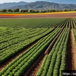 Home 21 토양 건강 회복을 위한 에코 시스템 설계 - A vibrant agricultural landscape in a semi-arid Spanish countryside featuring diverse crop rotation ...